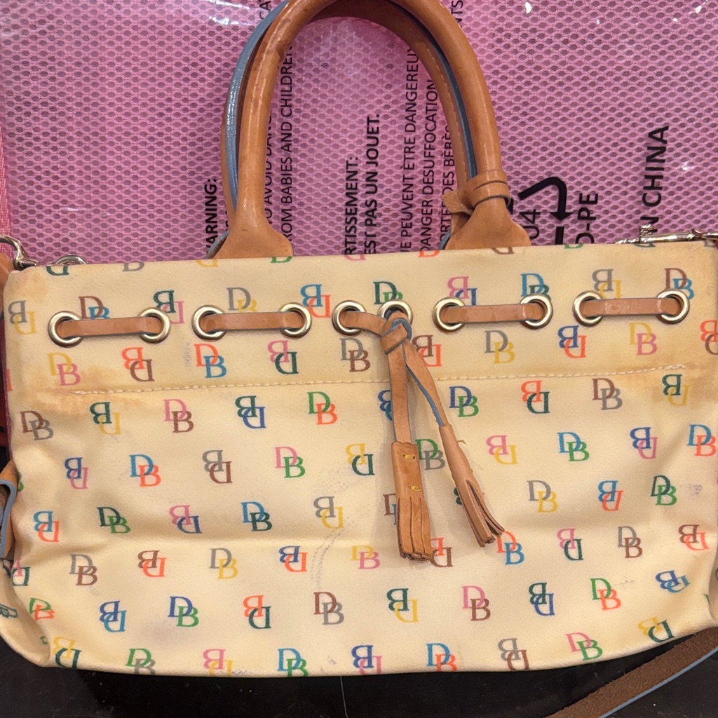 Vintage Dooney & Bourke Multicolor Logo Satchel